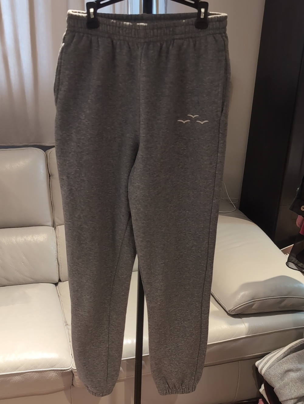 Lazy pants Women's Gray Elastic-Waist Sweatpants with Ankle Cuffs